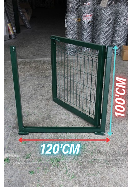 Bahçe KapısıPanel Çit KapısıKanatlı Kapı Yeşil 100 cm Yükseklik x 120 cm Eni