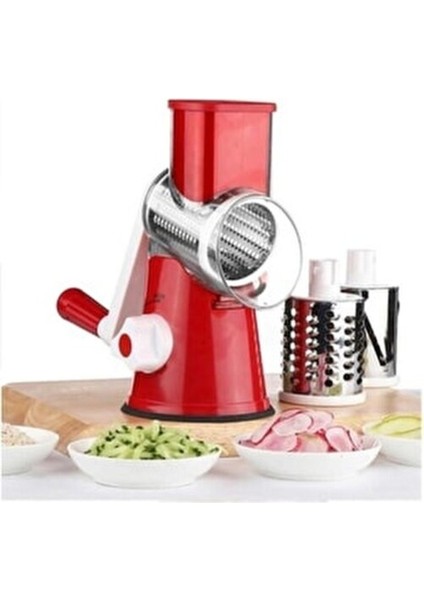 Çok Renkli 3 Başlı Jumbo Büyük Kolu Değirmen Rende Doğrayıcı