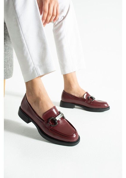 Kadın Taşlı Günlük Loafer Avena - Bordo fiyatları