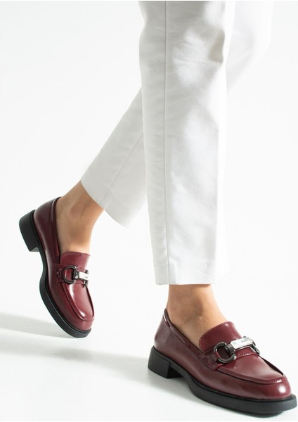 Kadın Taşlı Günlük Loafer Avena - Bordo indirimleri