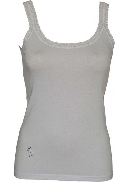 Kadın Tekli Modal Beyaz Dantelli Askılı Atlet