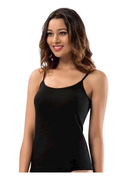 Kadın 2'li Siyah Modal Ip Askılı Atlet