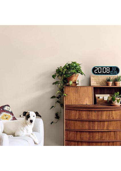 LED Duvar Saati Büyük Ekran, Geri Sayım, Alarm, Kumanda, Sıcaklık ve Tarih Gösterimi, USB