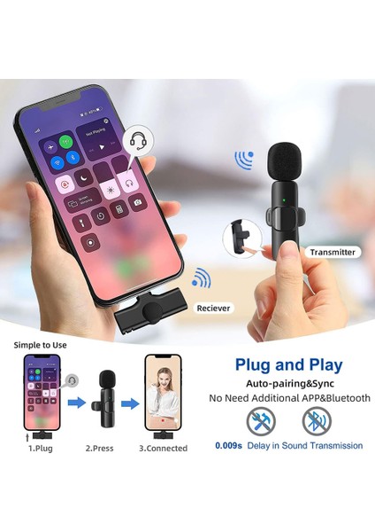 Lavalier K9 Type-C Kablosuz Yaka Mikrofonu fiyatları