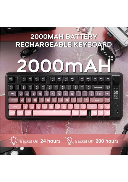 Kablosuz Gaming Oyuncu Klavyesi Freewolf M75 Bt+2.4ghz OLED Tft Ekranlı Membran Reinbow Aydınlatmalı indirimleri