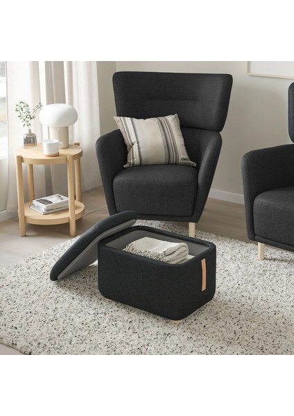 Oskarshamn Saklama Gözlü Puf Gunnared Siyah Gri modelleri