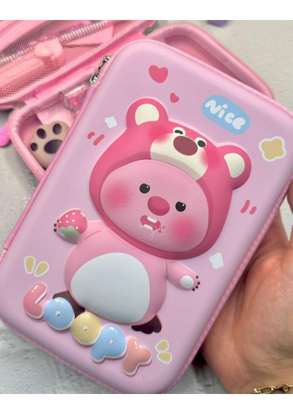 Pembe 3D Sert Kapak Kalemlik / Toparlayıcı / Kalem Kutu fırsatları