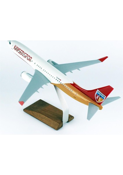 Thy Kayseri Spor Logolu B737-800 Yolcu Uçağı, 1/100 Ölçek, Sergilemeye Hazır Ahşap Standlı Model fırsatları