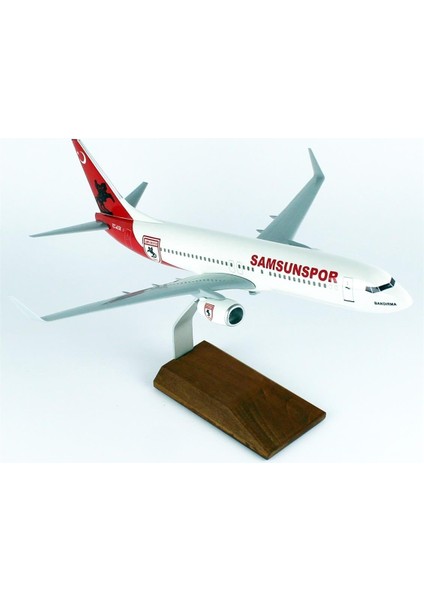 Thy Samsun Spor Logolu B737-800 Yolcu Uçağı, 1/100 Ölçek Sergilemeye Hazır Ahşap Standlı Model fiyatları