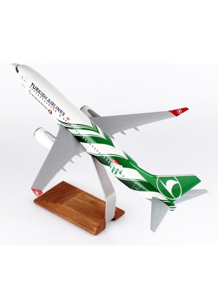 Thy Bursa Spor Logolu B737-800 Yolcu Uçağı 1/100 Ölçek Sergilemeye Hazır Ahşap Standlı Model modelleri