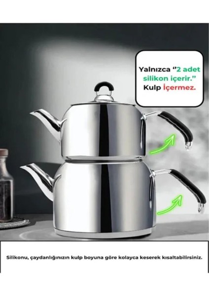 Demir Saplı Çaydanlıklar Için Silikon (2 Adet) Siyah