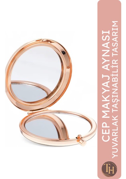 Cep Makyaj Aynası Yuvarlak Çanta Içi Hediyelik Promosyon Ayna Stickera Uygun Rose Ayna
