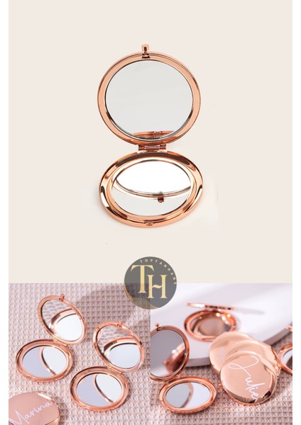 Cep Makyaj Aynası Yuvarlak Çanta Içi Hediyelik Promosyon Ayna Stickera Uygun Rose Ayna modelleri