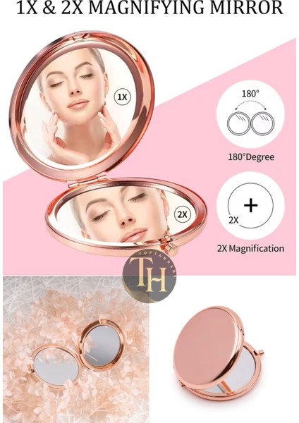 Cep Makyaj Aynası Yuvarlak Çanta Içi Hediyelik Promosyon Ayna Stickera Uygun Rose Ayna fırsatları