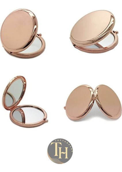 Cep Makyaj Aynası Yuvarlak Çanta Içi Hediyelik Promosyon Ayna Stickera Uygun Rose Ayna
