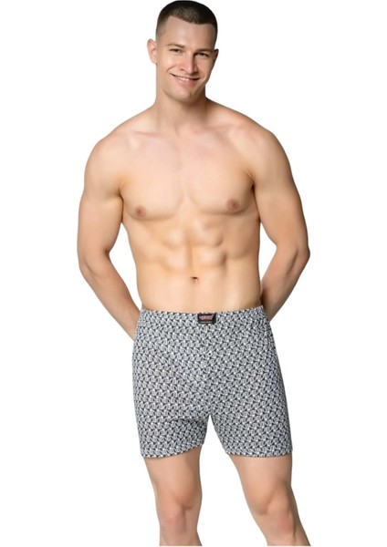 Desenli Erkek Boxer 3 Adet Karışık Renk %100 Pamuk fırsatları