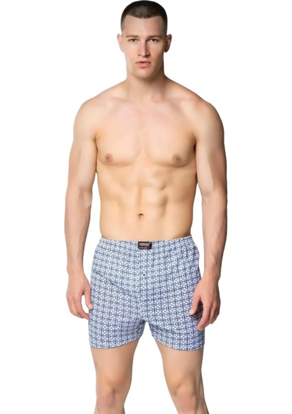 Desenli Erkek Boxer 3 Adet Karışık Renk %100 Pamuk