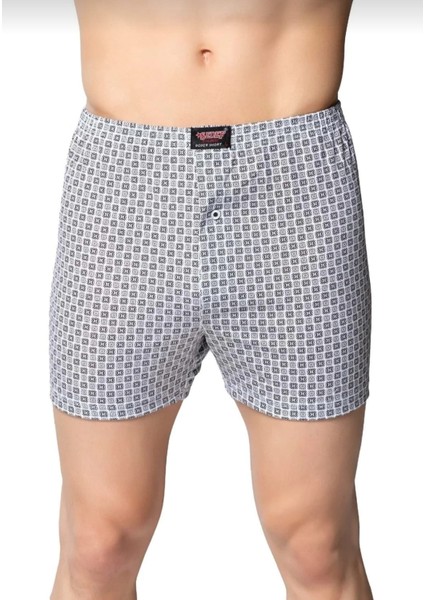 Desenli Erkek Boxer 3 Adet Karışık Renk %100 Pamuk