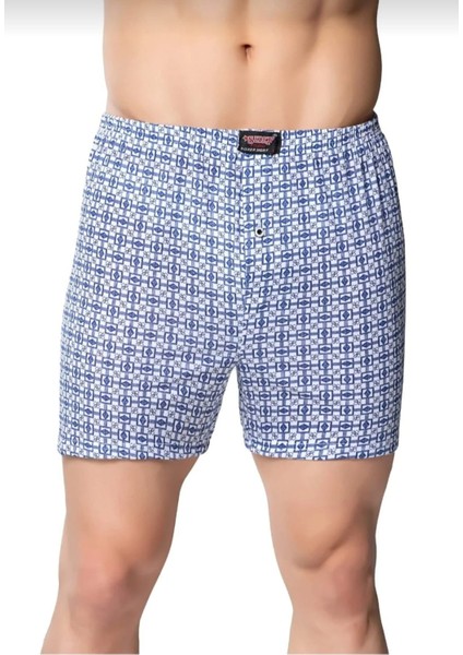 Desenli Erkek Boxer 3 Adet Karışık Renk %100 Pamuk