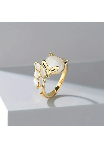 Zirkon Taşlı Bakırlı Ayarlanabilir Yüzük