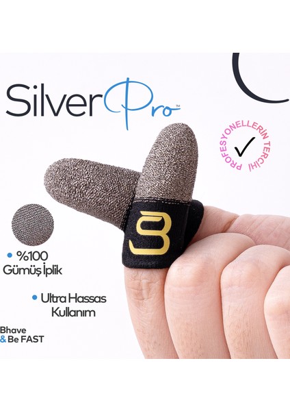 Pubg Parmaklık 1 Çift-Pubg Parmak Eldiveni-Silver Pro Ultra Hassas Oyuncu Parmaklığı-Espor Parmaklık