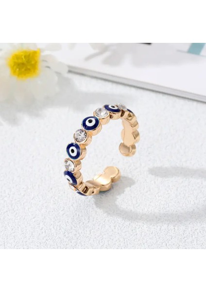 Nazar Boncuğu Ayarlanabilir Yüzük