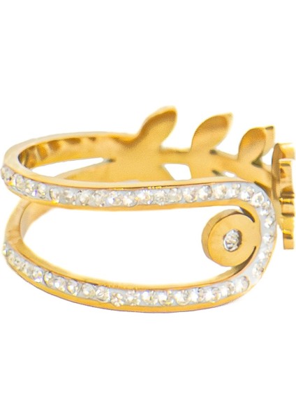 Taşlı Yaprak Yüzük modelleri