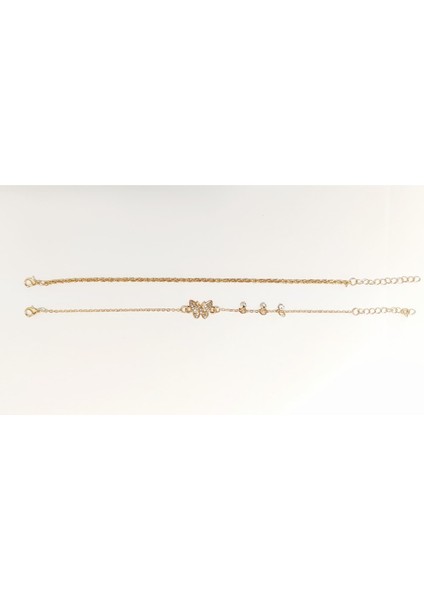 Kelebekli Kristal Detaylı 2'li Bileklik Seti fiyatları