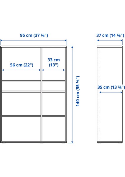 Vihals Açık Dolap Beyaz 95 x 37 x 140 cm fiyatları