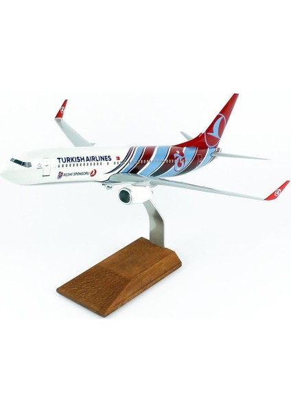 Thy Trabzon Spor Logolu B737-800 Yolcu Uçağı, 1/100 Ölçek Sergilemeye Hazır Ahşap Standlı Model fiyatları