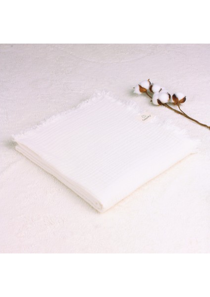 ® Müslin Örtü Bebek Ekru Renk 2 Katlı %100 Organik Pamuk 120 x 100 cm Unisex
