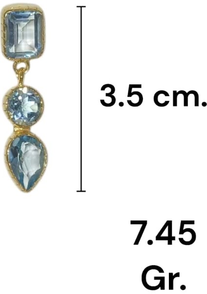 El Işçiliği 925 Ayar Gümüş Kasa Doğal Aquamarine Taşlı Zarif Küpe fırsatları