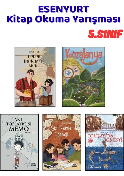 Esenyurt Kitap Okuma Yarışması 5.sınıf Kitapları, 5 Kitap Set, 5.sınıf Masal Öykü