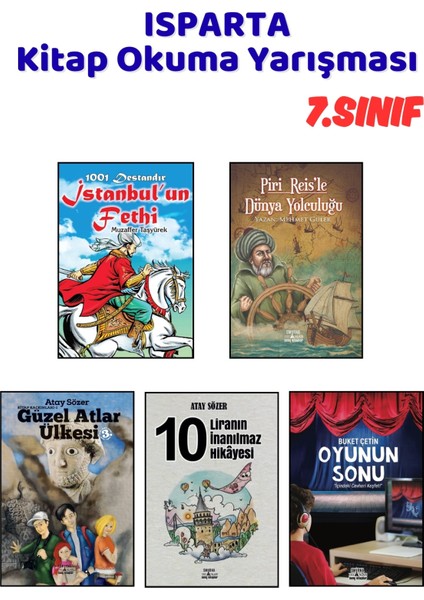 Isparta Kitap Okuma Yarışması 7.sınıf Kitapları, 5 Kitap Set, 7.sınıf Masal Öykü