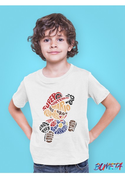Mario Super Mario Ateri Kaset Game Çocuk Tişört T-Shirt
