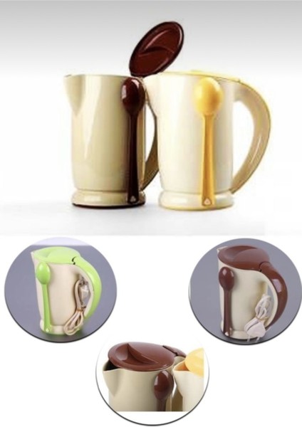 Küçük Su Isıtıcı ve Kahve Makinesi, Kahverengi Renkli, Pratik ve Şık Tasarım