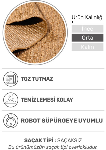 Jutena Jüt Görünümlü Bukle Halı | Hasır Renk, Ince Form, Dayanıklı ve Tozumaz fiyatları