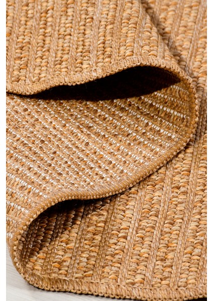 Jutena Jüt Görünümlü Bukle Halı | Hasır Renk, Ince Form, Dayanıklı ve Tozumaz