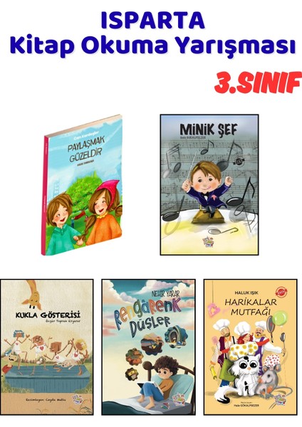 Isparta Kitap Okuma Yarışması 3.sınıf Kitapları, 5 Kitap Set, 3.sınıf Masal Öykü