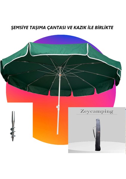 Zeycamping Plaj Kamp Bahçe Balkon Deniz 200 cm + Taşıma Çantası +Demir Kazık Ile ( Bidon Hariç )