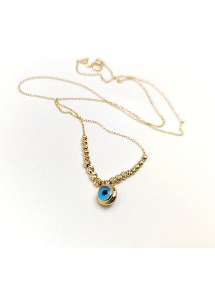 Dorika Toplu Göz Boncuklu Kolye 14 Ayar Altın Hd Videolu fiyatları