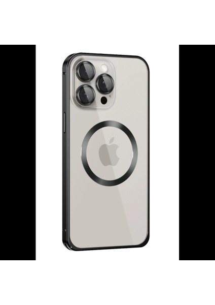 iPhone 15 Pro Max Kılıf Metal Bumper Magneticsafe Kapak