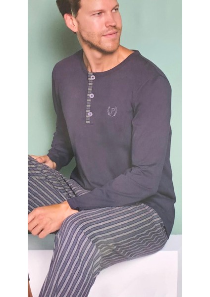 Pijadore Erkek %100 Pamuk Süprem Mevsimlik Uzun Kollu Pijama Takımı 1934 modelleri