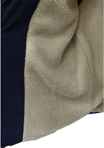Erkek Çocuk Vintage Yazılı Sabit Kapüşonlu Içi Peluş Astarlı Siyah Renk Mont modelleri