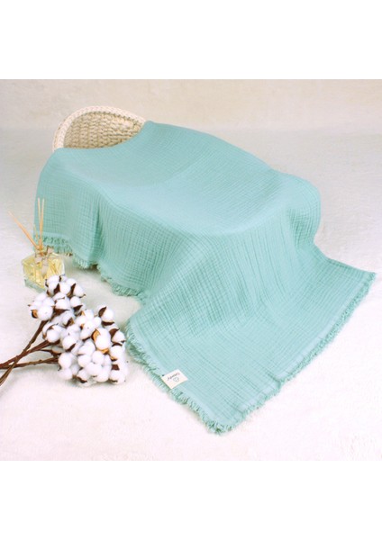 ® Müslin Örtü Bebek Mint Yeşili Renk 2 Katlı %100 Organik Pamuk 120 x 100 cm Unisex fiyatları