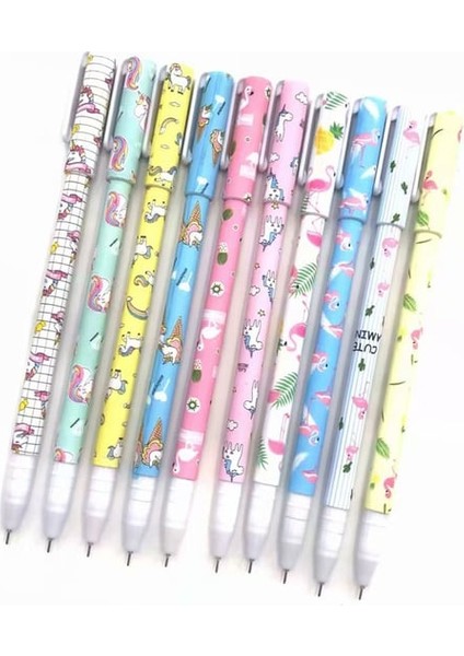 Gökkuşağı Jel Renkli Tükenmez Kalem Seti 10'lu modelleri