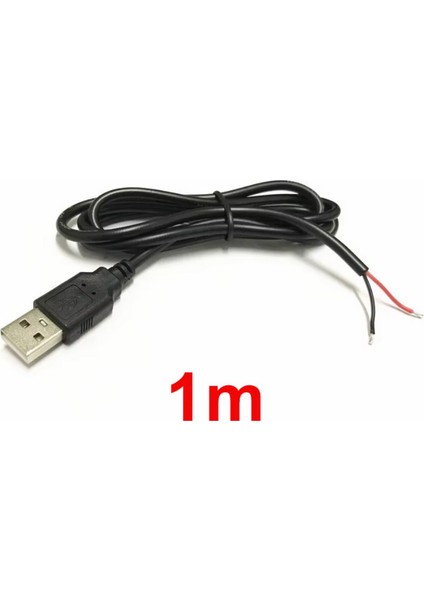2 Amper USB Erkek Kablo 1 Metre Ucu Açık USB Kablo
