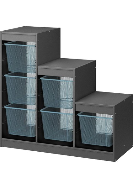 Saklama Ünitesi, Gri-Mavi, 99X44X94 cm