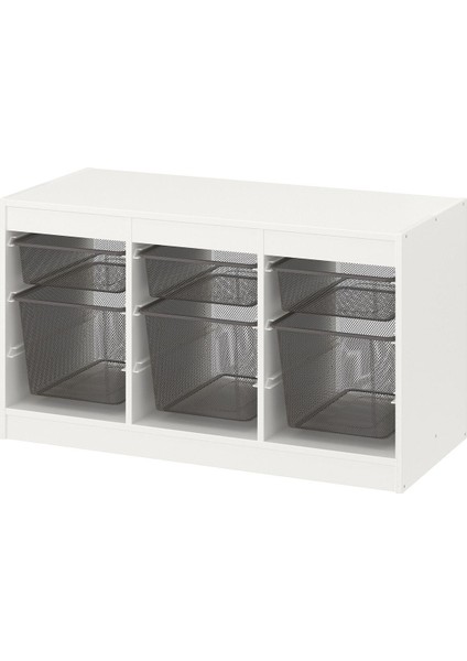 Saklama Ünitesi, Beyaz-Gri, 99X44X56 cm