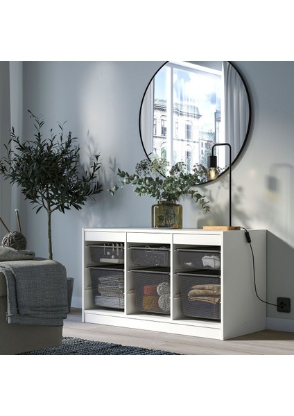 Saklama Ünitesi, Beyaz-Gri, 99X44X56 cm modelleri